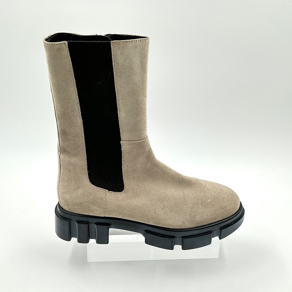 Free People Size 39 US 8.5 Boot Taupe Suede Chunky Lug NEW Tyler Mid-Calf $198